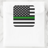 Sticker Carré Légère ligne verte : Anciens combattants patriotiq (Sac)