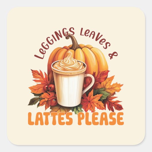 Sticker Carré Legging. Feuilles et lattes (Devant)