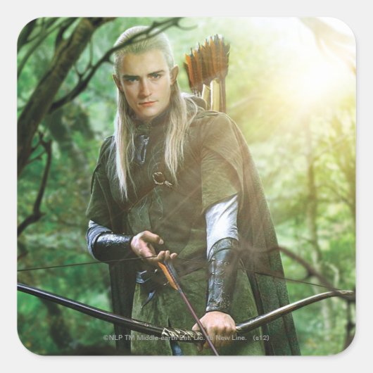 Sticker Carré LEGOLAS GREENLEAF™ avec arc (Devant)