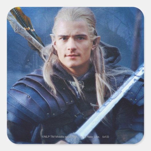 Sticker Carré LEGOLAS GREENLEAF™ en bleu (Devant)