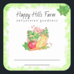 Sticker Carré *~* Légumes de légumes déshydratés<br><div class="desc">Étiquettes / Stickers pour votre conserverie DÉSHYDRATED / Stickers pour votre conserverie de mason. Il y a 2 lignes pour écrire le nom de Veggie / Vegetable pour votre ferme fermière ferme Farmer Market Canning or Dehydration efforts. ** Aquarelle Basil, Tomate Tomates Squash et Carottes *** CONTACTEZ-MOI SI VOUS AVEZ...</div>