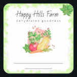 Sticker Carré *~* *~Légumes de légumes déshydratés AP30<br><div class="desc">Étiquettes / Stickers pour votre conserverie DÉSHYDRATED / Stickers pour votre conserverie de mason. On peut également l'utiliser pour la CONSOMMATION de fruits et légumes. Il y a 2 lignes pour écrire du texte tel que le nom du Fruit ou Veggie / Vegetable pour votre ferme agricole Marché fermier Canning...</div>