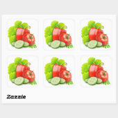 Sticker Carré Légumes frais (Feuille)