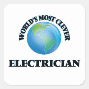 Sticker Carré L'électricien le plus intelligent du monde