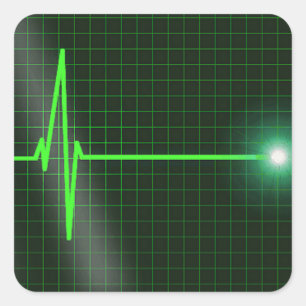 Sticker Carré L'électrocardiogramme ondule le paquet