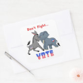 Sticker Carré L'éléphant et l'âne ARGUMENT Ne combattez pas VOTE (Enveloppe)
