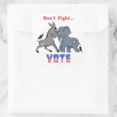 Sticker Carré L'éléphant et l'âne ARGUMENT Ne combattez pas VOTE (Sac)