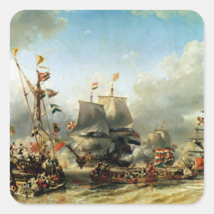 Sticker Carré L'embarquement de Ruyter et de William de Witt