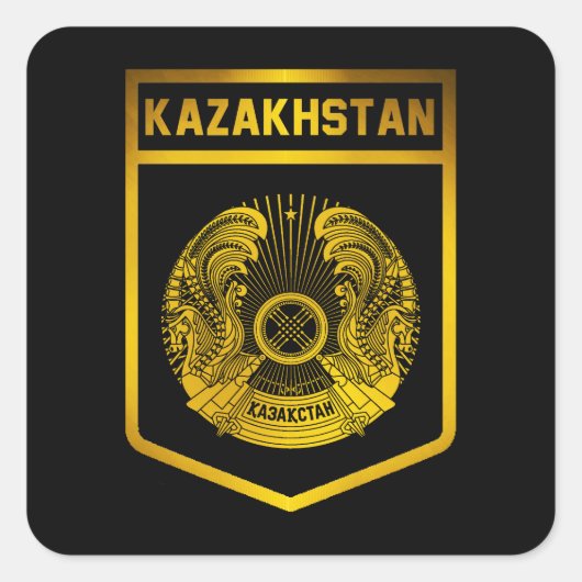Sticker Carré L'emblème du Kazakhstan (Devant)