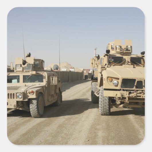 Sticker Carré L'embuscade résistante aux mines protégée (Devant)