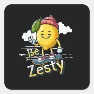 Sticker Carré Lemon Be Zesty
