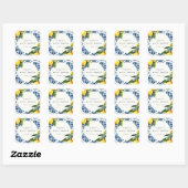 Sticker Carré Lemon Citrus Positano Fête de Mariage Italienne (Feuille)