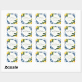 Sticker Carré Lemon Citrus Positano Shower de Mariage Italien (Feuille)