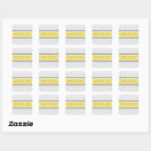 Sticker Carré Lemon Grey Damask Graduation Custom Année Nom (Feuille)