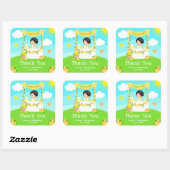Sticker Carré Lemonade Black Hair Boy Anniversaire Merci (Feuille)