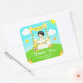 Sticker Carré Lemonade Black Hair Boy Anniversaire Merci (Enveloppe)