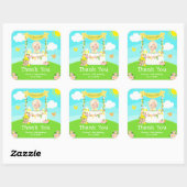 Sticker Carré Lemonade Blonde Coiffure fille Merci d'anniversair (Feuille)