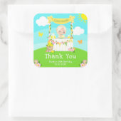 Sticker Carré Lemonade Blonde Coiffure fille Merci d'anniversair (Sac)