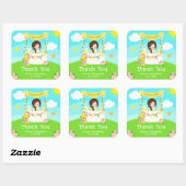 Sticker Carré Lemonade Brown coiffeuse Anniversaire Merci (Feuille)