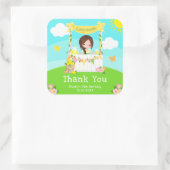 Sticker Carré Lemonade Brown coiffeuse Anniversaire Merci (Sac)