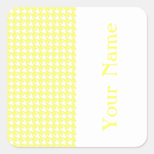 Sticker Carré Lemonade Modern Houndstooth avec nom (Devant)