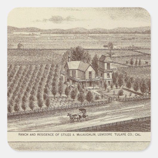 Sticker Carré Lemoore, ranchs Armona (Devant)