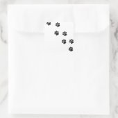 Sticker Carré L'empreinte de patte de chien drôle (Sac)