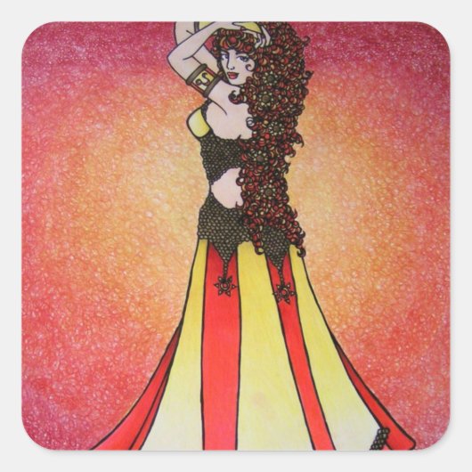 Sticker Carré Leo Belly Dancer (Devant)