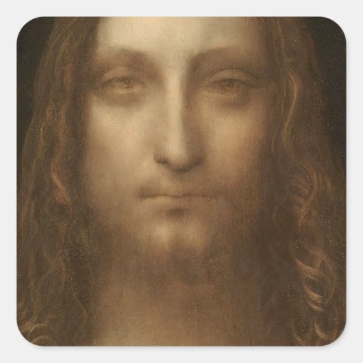 Sticker Carré Leonardo da Vinci 1500 Salvator Mundi (Devant)