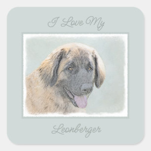 Sticker Carré Leonberger Painting