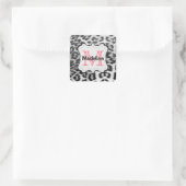Sticker Carré Léopard des neiges Monogramme (Sac)