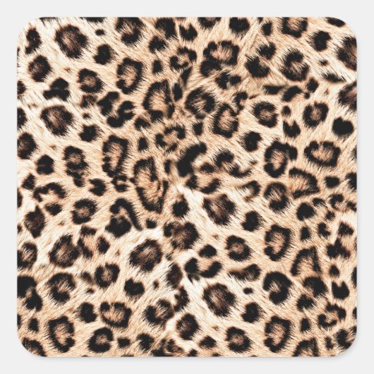 Sticker Carré Leopard Design Motif : Wild Elegance. (Devant)