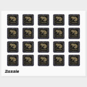 Sticker Carré Léopard doré et Imprimé léopard bleu (Feuille)