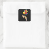 Sticker Carré Leopard Gecko Avec Balloons Cadeau (Sac)