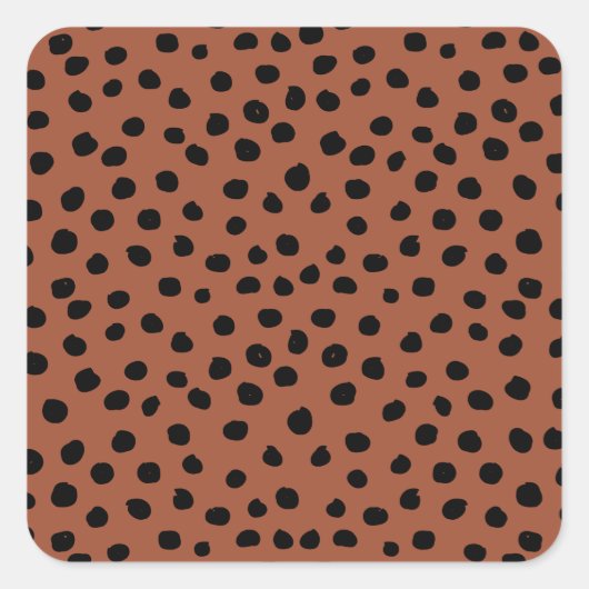 Sticker Carré Leopard Print Dots Rust Terracotta Cheetah Spots (Devant)