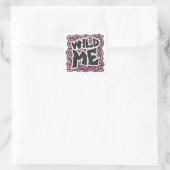 Sticker Carré Leopard Wild Me Noir et rose chaud (Sac)