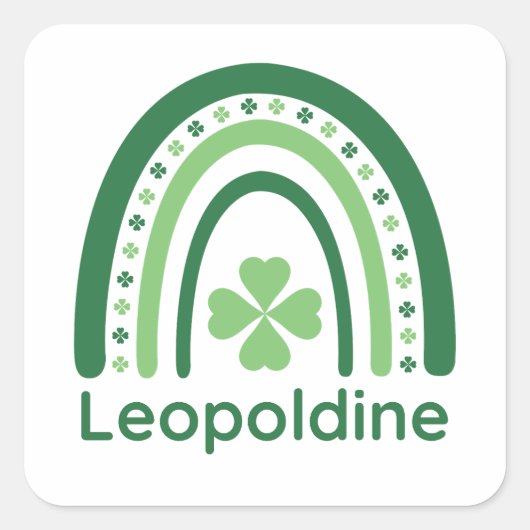 Sticker Carré Léopolite Nom Clover Boho Rainbow (Devant)