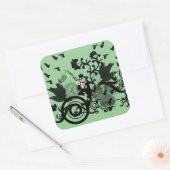 Sticker Carré Leprechaun en noir (Enveloppe)
