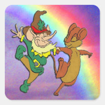 Leprechaun et la danse de la souris avec arc en ci