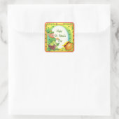 Sticker Carré Leprechaun Pot d'or irlandais (Sac)