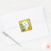 Sticker Carré Leprechaun Pot d'or irlandais (Enveloppe)