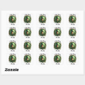 Sticker Carré Leprechaun Whimsical Savourer Une pinte (Feuille)