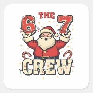 Sticker Carré L'équipage 6 7 Drôle de Père Noël Noël Meme