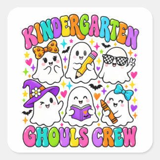 Sticker Carré L'équipage des revenants de maternelle en couleurs