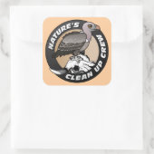 Sticker Carré L'équipe de nettoyage de la nature (Sac)