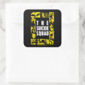 Sticker Carré L'équipe du suicide | Blocs d'icônes jaune et noir (Sac)