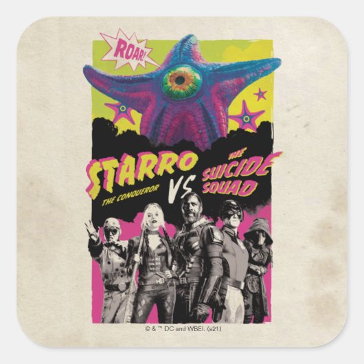 Sticker Carré L'équipe du suicide | Starro Vs L'Équipe Suicide (Devant)
