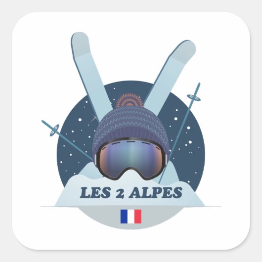 Sticker Carré Les 2 Alpes (Voorkant)
