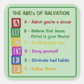 Sticker Carré Les ABC du salut (Devant)