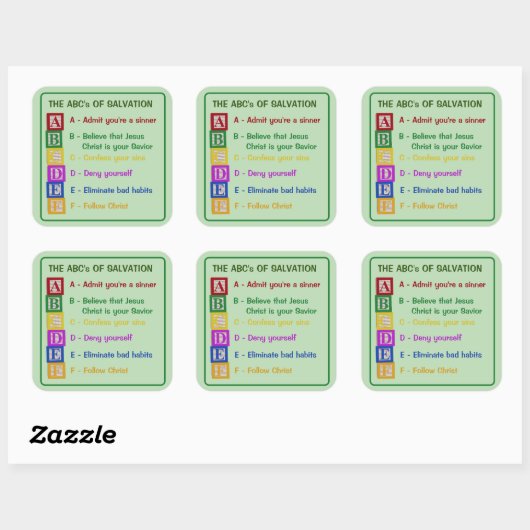 Sticker Carré Les ABC du salut (Feuille)